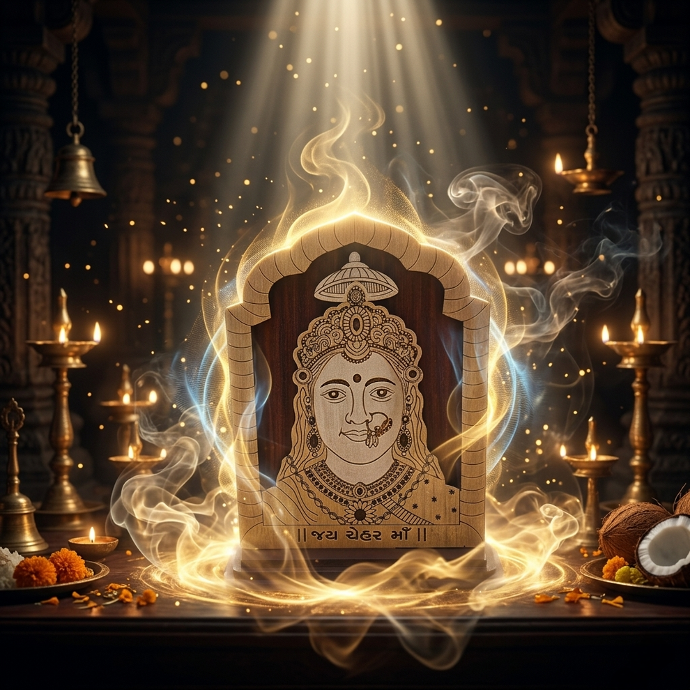 Chehar maa wooden photoframe